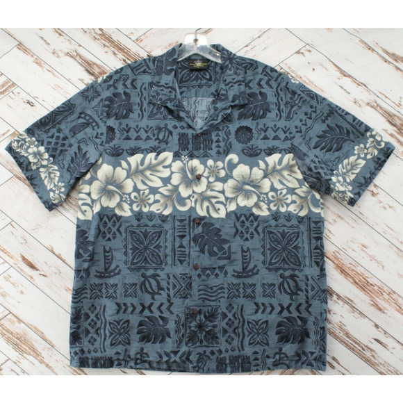 Vintage Royal Creations Shirt Mens XXL Blue Floral Hawaiian Luau - Picture 1 of 6